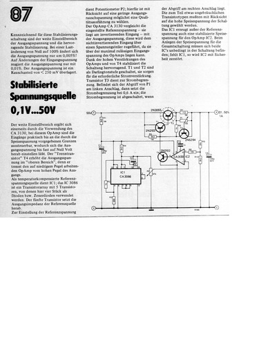  Stabilisierte Spannungsquelle 0,1-50 V 