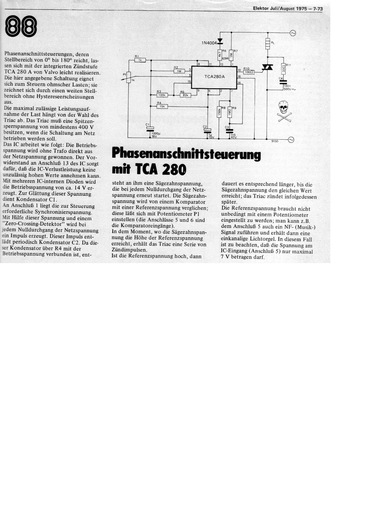  Phasenanschnittsteuerung mit TCA280 