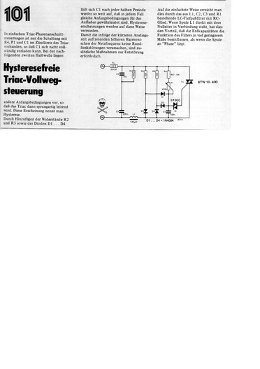  Hysteresefreie Triac-Vollwegsteuerung 