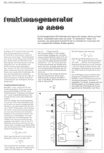  Funktionsgenerator IC 2206 (Erzeugt Sinus, Dreieck, Auszuschwei&szlig;endem, Rechteck) 