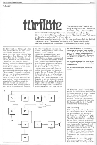  T&uuml;rfl&ouml;te (Hausglocke und Codeschloss in einem) 