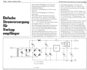  Einfache Stromversorgung f&uuml;r Varicapempf&auml;nger (stabilisiert, +33 V und +12 V) 