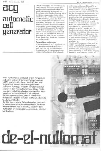  Automatic Call Generator (Amateurfunk, QSO, Morsecode) 