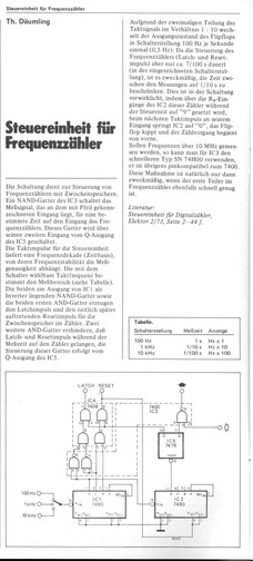  Steuereinheit f&uuml;r Frequenzz&auml;hler 