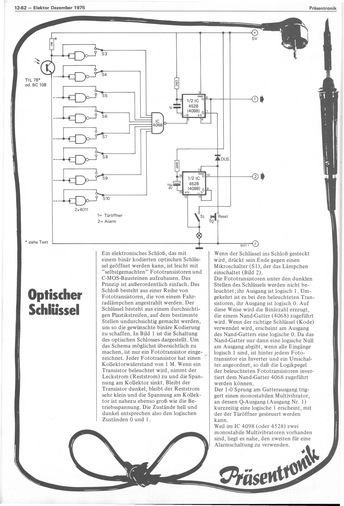  Optischer Schl&uuml;ssel (Elektronisches Schloss mit 4528) 