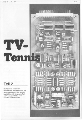  TV-Tennis-Erweiterung, Teil 2 (TV-Spiel) 