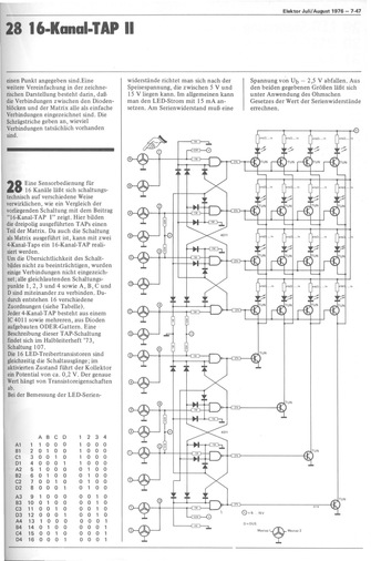  16-Kanal-TAP 2 (mit 4011 und Transistoren) 