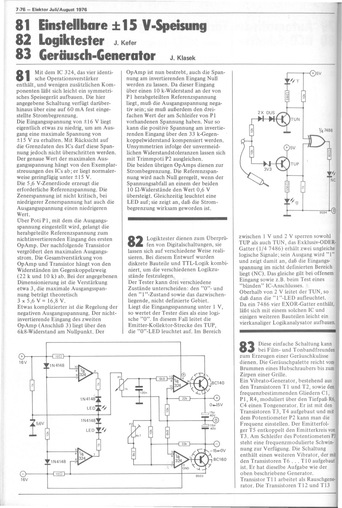  Einstellbare +/- 15-V-Speisung (mit IC 324) 