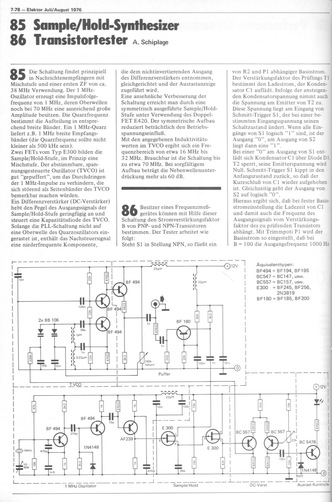  Sample Hold-Synthesizer (bis 70 MHz) 