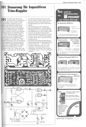  Steuerung f&uuml;r kapazitiven Triac-Koppler 