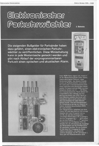  Elektronischer Parkuhrw&auml;chter (f&uuml;r die Westentasche) 