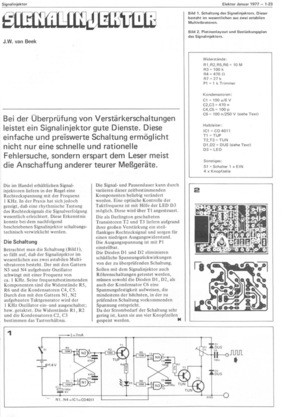  Signalinjektor (f&uuml;r &Uuml;berpr&uuml;fung von Verst&auml;rkerschaltungen) 