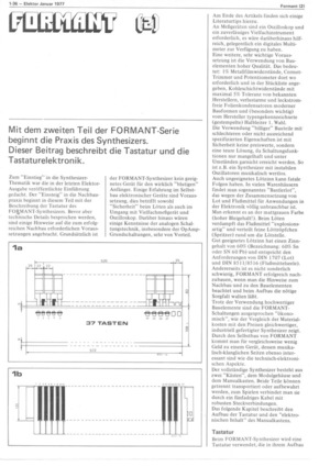  Formant - Der Elektor Musiksynthesizer, Teil 2 (Musik) 