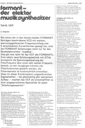  Formant - Der Elektor Musiksynthesizer, Teil 6 (VCF-Filter, VCO, CA3030, CA3080) 