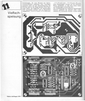  Vielfachspeisung (Spannungsversorgung f&uuml;r OpAmps 14 V, 5 V, - 5 V, -7 V mit 723) 