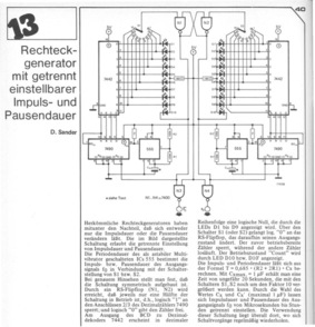  Rechteckgenerator mit getrennt einstellbarer Impuls-Pausendauer (mit 7442, 7490, 555) 