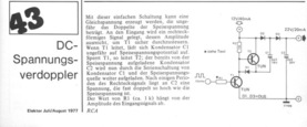  DC-Spannungsverdoppler (12 V auf 22 V bei 20 mA, braucht 10-kHz-Takt, 2NPN + 3 Dioden + 2 C) 