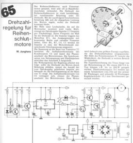 Drehzahlregelung f&uuml;r Reihenschlussmotore (Universalmotor, Bohrmaschine, Lochscheibe als Tacho, 74121,Triac) 