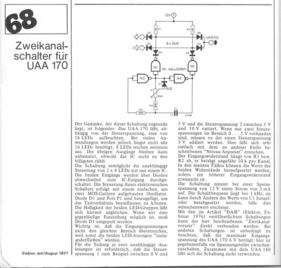  Zweikanalschalter f&uuml;r UAA170 (statt 1x 16, 2x 8 LEDs mit UAA170 steuern) 