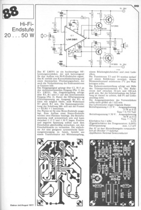  Hi-Fi-Endstufe 20-50 W (LM391, 2N3055) 