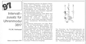  Intervallzusatz f&uuml;r Uhrenmodul 3817 (zu Heft 12/76) 