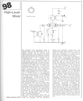  High-Level-Mixer (Mischverst&auml;rkung 6 dB, Rauschen 4 dB mit E420, HF, ZF) 