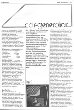  CCIR-Generator, Teil 1 (TV, Beschreibung des Bildaufbaus) 