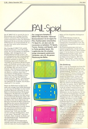  PAL-Spiel (Video-Spiele mit MM57105, TV) 