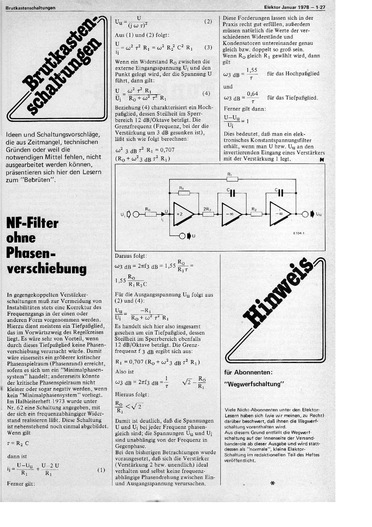  Brutkasten (Schaltungsidee) (NF-Filter ohne Phasenverschiebung) 