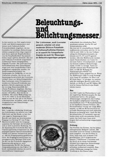  Beleuchtungs-und Belichtungsmesser (Fotodiode BPW21, 3130) 