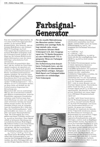  Farbsignal-Generator (Farbzusatz f&uuml;r TV-Spiele Generator aus Halbleiterheft 77) 