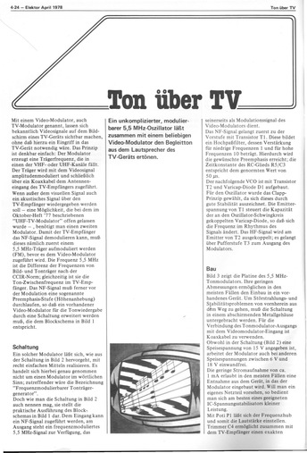  Ton &uuml;ber TV (Ton f&uuml;r Video-Modulator, HF, 5,5 MHz, BC557B, BF494) 