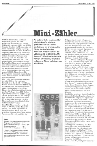  Mini-Z&auml;hler (bis 1 MHz mit MK50398) 