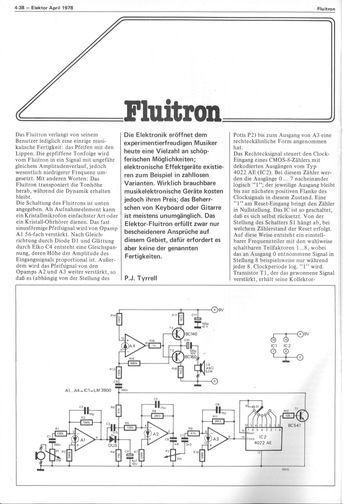  Fluitron (Tonh&ouml;he von Pfeift&ouml;nen transponieren, LM3900, 4022, Akustik) 
