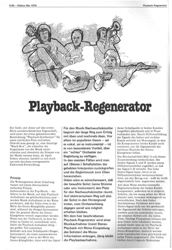  Playback-Regenerator (aus Stereo-Aufnahmen Mono-Information eliminieren, TL084, Karaoke) 