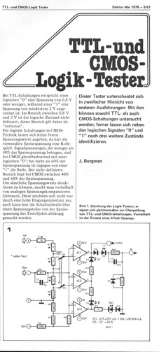  TTL-und CMOS-Logik-Tester (Spannungskomparator) 