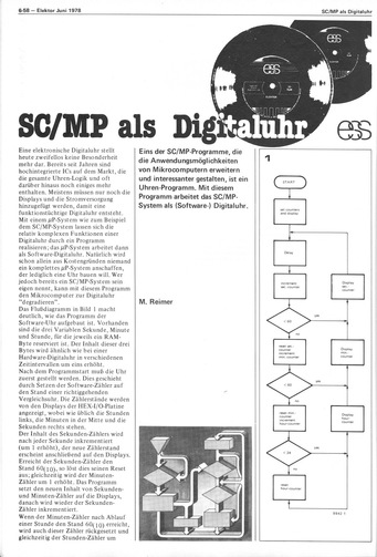  SC/MP als Digitaluhr (Software (Listing)) 