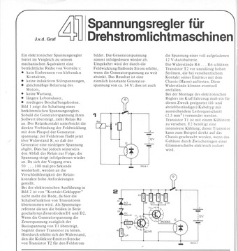  Spannungs-Regler f&uuml;r Drehstrom-Lichtmaschine (Auto) 