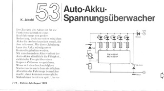  Spannungs-&Uuml;berwachung f&uuml;r Auto-Akkus (MC16889) 