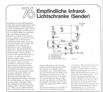  Empfindliche IR-Lichtschranke-Sender (moduliert Sender ) 