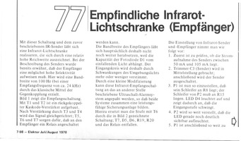  Empfindliche IR-Lichtschranke-Empf&auml;nger (moduliert Empf&auml;nger ) 