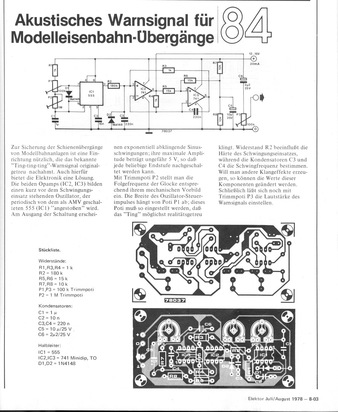  Akust. Warnsignal f&uuml;r Modell-Eisenbahn 