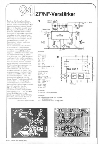  ZF-NF-Verst&auml;rker (TDA1190Z) 