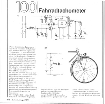  Fahrrad-Tachometer (Analog Reed Kontakte) 