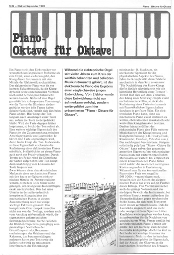  Piano - Oktave f&uuml;r Oktave (5 Oktaven mit AY-1-1320) 