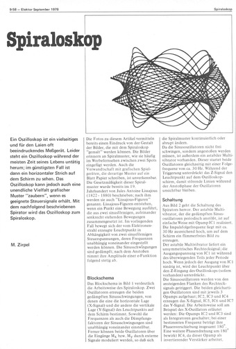  Spiraloskop (auf Oszilloskop Lissajous-Figuren erzeugen, 741, 4066) 