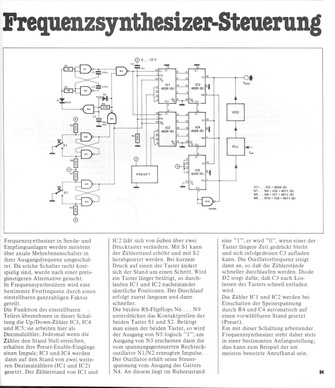  Frequenzsynthesizer-Steuerung (Bereichsumschaltung von VCO und PLL mit 4029, 4011) 