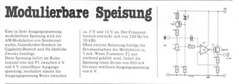  Modulierbare Speisung (200 Hz-30 kHz, 3-10 V  bei 800 mA, 741, BD137) 