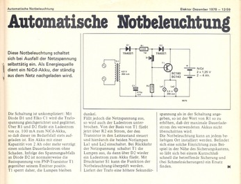  Automatische Notbeleuchtung (NiCd-Akku geladen halten) 