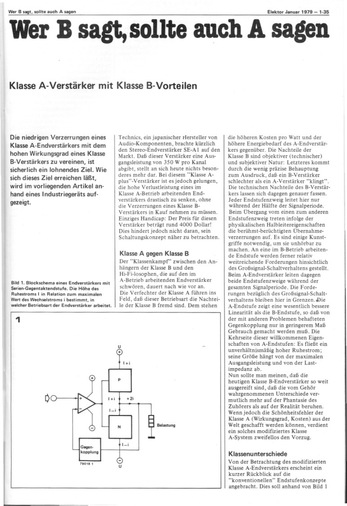  Klasse A-Verst&auml;rker mit Klasse B-Vorteilen (Betrachtung anhand des Technics SE-A1 Verst&auml;rkers) 